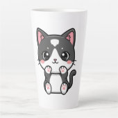 Adorable Kawaii Tabby Kitten Illustration Milchtasse (Vorderseite)