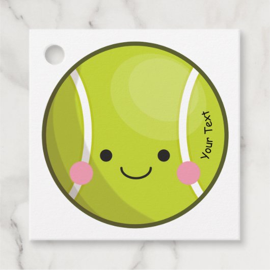 Adorable Kawaii Tennis Ball Custom Text Niedlich S Geschenkanhänger (Vorderseite)