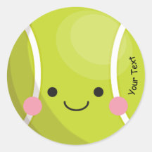 Adorable Kawaii Tennis Ball Custom Text Niedlich S