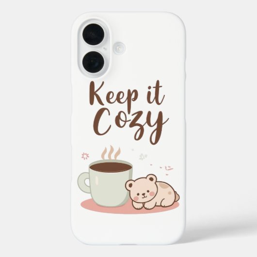 Adorable "Keep it Cozy" Winter Graphic Case-Mate iPhone Hülle (Rückseite)