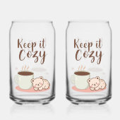 Adorable "Keep it Cozy" Winter Graphic Dosenglas (Rückseite)