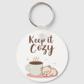 Adorable "Keep it Cozy" Winter Graphic Schlüsselanhänger (Vorderseite)