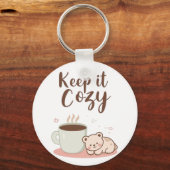 Adorable "Keep it Cozy" Winter Graphic Schlüsselanhänger (Rückseite)
