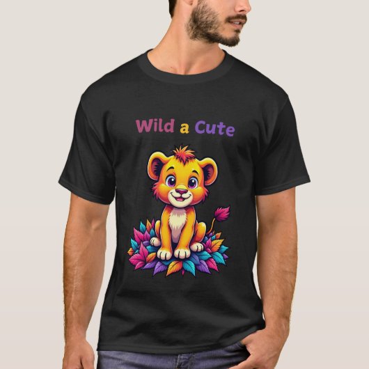 Adorable Kid Lion T - Shirt Niedlich und farbenfro (Vorderseite)