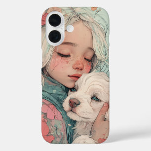 Adorable Kid & Puppy Illustration Case für iPhone