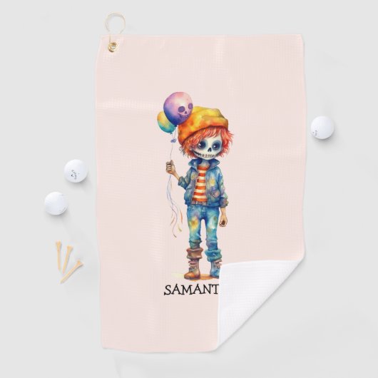 Adorable Kid Zombie - Niedliches Halloween (2) Golfhandtuch (Insitu)