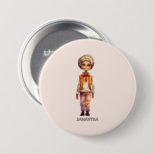 Adorable Kid Zombie - Niedliches Halloween Button (Vorne & Hinten)