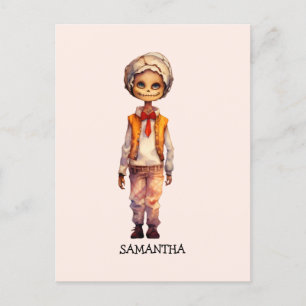 Adorable Kid Zombie - Niedliches Halloween Postkarte