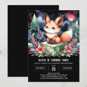 Adorable Kids Fox Geburtstag Einladung (Vorne/Hinten)