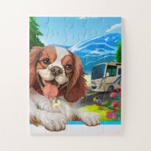 Adorable Kids Puzzle Happy Cavalier Puppy