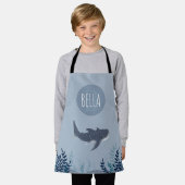 Adorable Kids under Sea Whale Shark Monogram Schürze (Getragen)