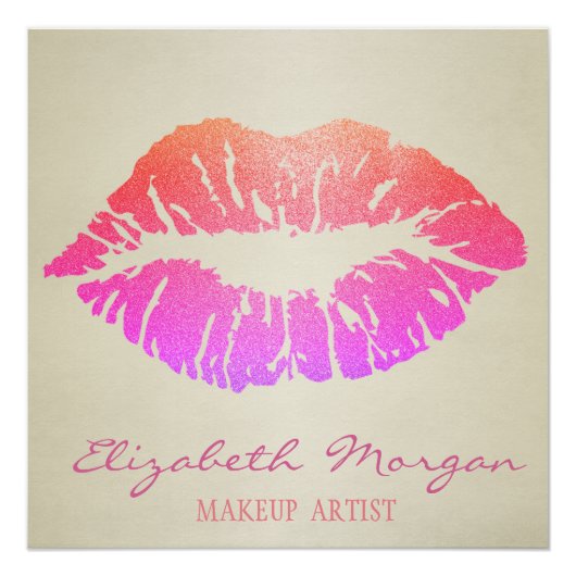 Adorable Kiss, Lips, Makeup artist Poster (Vorderseite)