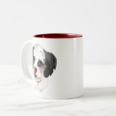 Adorable Kissing Bichon-Shitzu Dog Zweifarbige Tasse (Vorderseite Links)