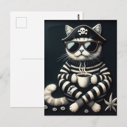 Adorable Kitepferd mit Kaffee Postkarte (Vorne/Hinten)