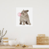 Adorable Kitten Cat Bubble Gum Kinderzimmer Child Poster (Küche)