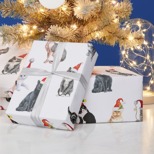 Adorable Kitten Catmas Christmas Holiday Pattern Geschenkpapier (Feiertage)