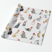 Adorable Kitten Catmas Christmas Holiday Pattern Geschenkpapier (Ungerollt)