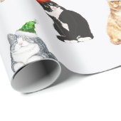 Adorable Kitten Catmas Christmas Holiday Pattern Geschenkpapier (Rolleneckpunkt)