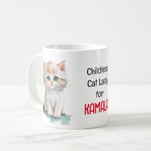 Adorable Kitten Childless Cat Lady for Kamala Kaffeetasse (Vorderseite Links)