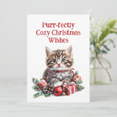 Adorable Kitten Feiertagskarte (Stehend Vorderseite)