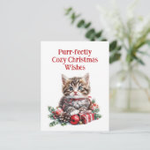 Adorable Kitten Feiertagspostkarte (Stehend Vorderseite)
