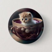 Adorable Kitten in einem Teekessel Button (Vorderseite)