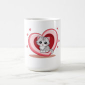Adorable Kitten in Herz-Tasse Kaffeetasse (Mittel)