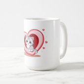 Adorable Kitten in Herz-Tasse Kaffeetasse (VorderseiteRechts)