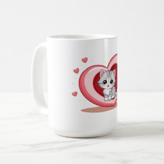 Adorable Kitten in Herz-Tasse Kaffeetasse