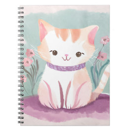 Adorable kitten in the flowers notizblock