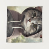 Adorable Kitten mit Hoodie Wandteppich (Vorderseite (Horizontal))
