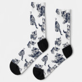 Adorable Kitten Pattern Socken - Geschenk für Cat (Linkes Detail)