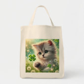 Adorable Kitten St. Patricks 4-Blatt Clover Tragetasche (Vorne)