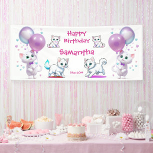 Adorable Kitten und Ballon Kleinkind glücklich Geb Banner