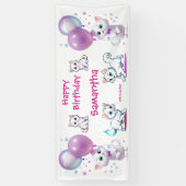 Adorable Kitten und Ballon Kleinkind glücklich Geb Banner (Vertikal)