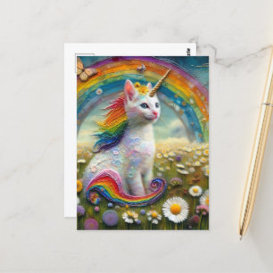 Adorable Kitten Unicorn Postkarte