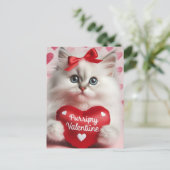 Adorable Kitten Valentine Postkarte (Stehend Vorderseite)
