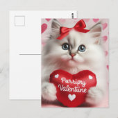 Adorable Kitten Valentine Postkarte (Vorne/Hinten)