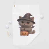 Adorable Kitten zu Halloween Hexenkostüm mit Pu Golfhandtuch (Insitu)