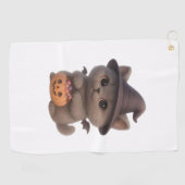 Adorable Kitten zu Halloween Hexenkostüm mit Pu Golfhandtuch (Horizontal)
