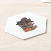 Adorable Kitten zu Halloween Hexenkostüm mit Pu Untersetzer (angewinkelt)