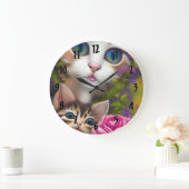 Adorable Kittens 8 Große Wanduhr (Zuhause)