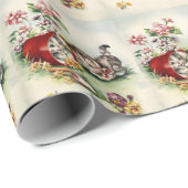 Adorable Kittens Garden Red Blume Pot Geschenkpapier (Rolleneckpunkt)