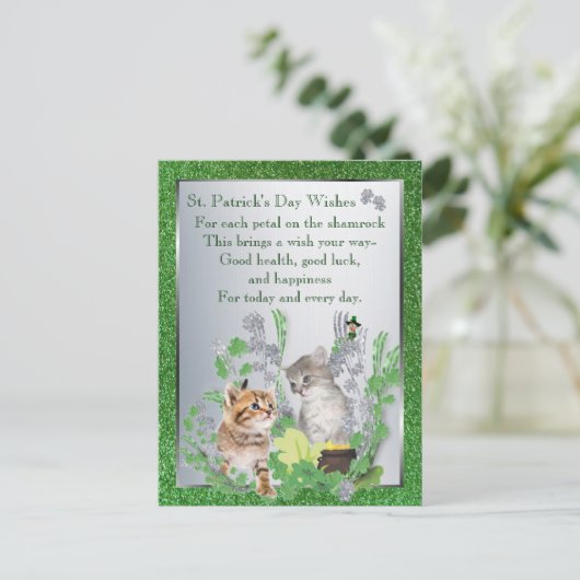 Adorable Kittens Health Luck Happy Version 2 Postkarte (Stehend Vorderseite)