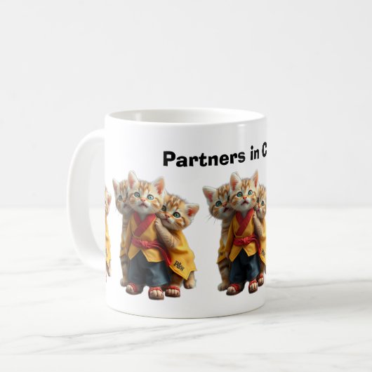 🐱 Adorable Kittens in Matching Outfits - Cute Cat Kaffeetasse (Vorderseite Links)