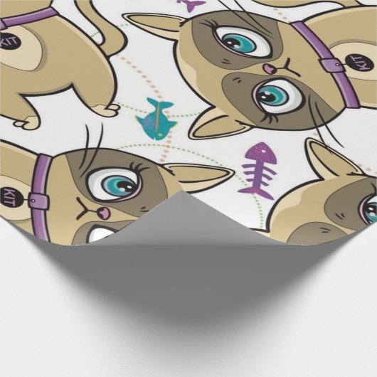 Adorable Kitty Cat Geschenkpapier (Ecke)