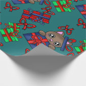 Adorable Kitty Cat in Parcel mit Bowtie Presets Geschenkpapier (Ecke)