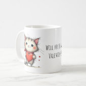 Adorable Kitty Cat Will You Be My Valentine? Kaffeetasse (Vorderseite Links)