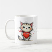 Adorable Kitty Cat Will You Be My Valentine? Kaffeetasse (Links)