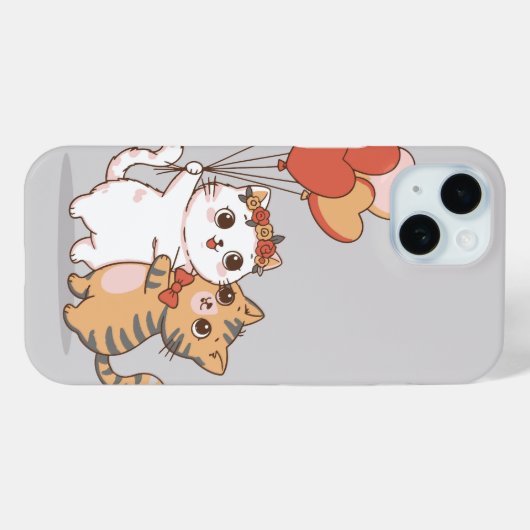 Adorable Kitty Couple Hugging Case-Mate iPhone Hülle (Rückseite (Horizontal))